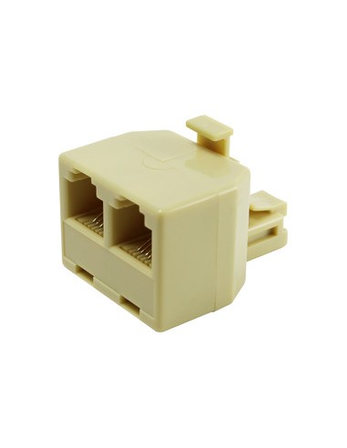 ADAPTADOR RJ12/M - 2 RJ12/H MARFIL