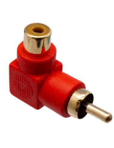 CONECTOR RCA/M ACODADO PLASTICO ROJO