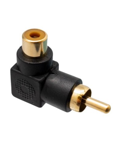 CONECTOR RCA/M ACODADO PLASTICO NEGRO