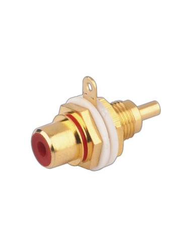 CONECTOR RCA/H CHASIS DORADO - ROJO