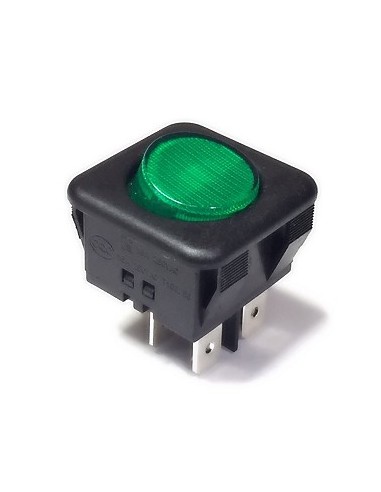 INTERRUPTOR BASCULANTE 2C 2P ON-OFF LED VERDE