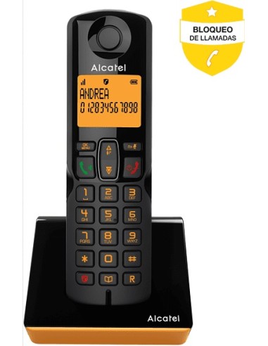 TELEFONO INALAMBRICO ALCATEL S280 NEGRO/NARANJA