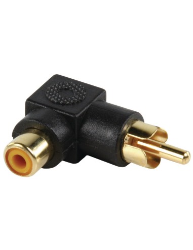 ADAPTADOR RCA/M - RCA/H ACODADO NEGRO