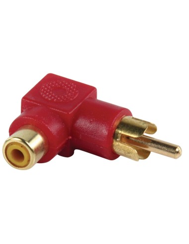 ADAPTADOR RCA/M - RCA/H ACODADO ROJO