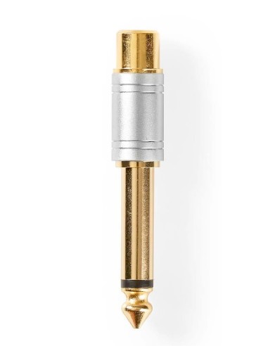 ADAPTADOR JACK/M MONO 6 3 - RCA/H DORADO METALICO