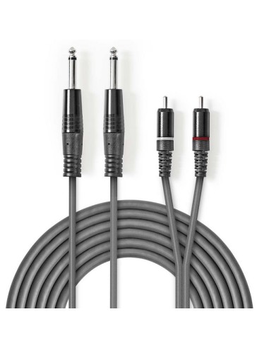 CABLE 2 JACK/M MONO 6 3 - 2 RCA/M  5M 