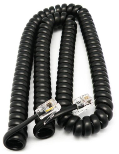 CABLE TLF ESPIRAL  RJ9  4P4C NEGRO  2M 