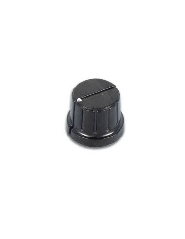 BOTON MANDO PLASTICO 20 8mm NEGRO CON PUNTA BLANCA