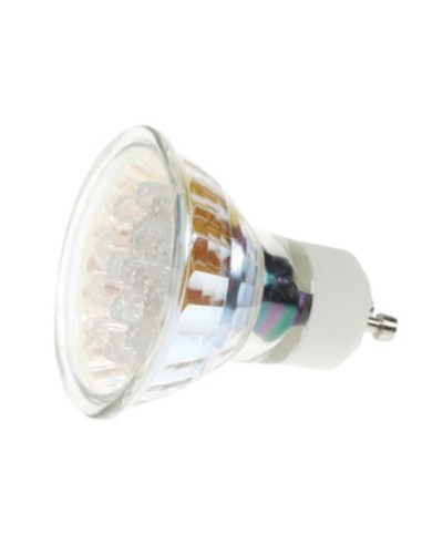 BOMBILLA DICROICA GU10 220V 18 LED AMARILLO