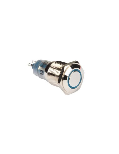 PULSADOR METALICO 1C 2P OFF-  ON  LED AZUL