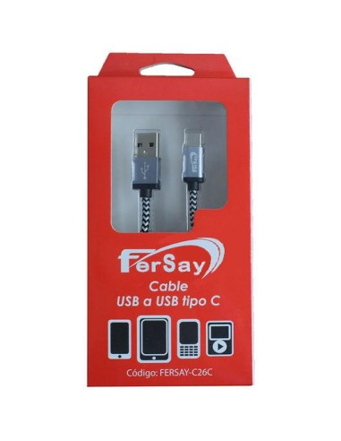 CABLE USB A/M - USB C/M 2 0 NYLON  2M  FERSAY