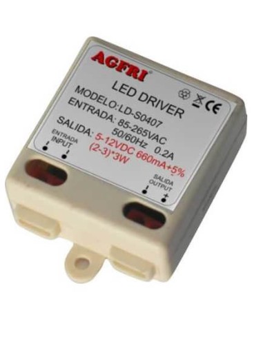 FUENTE DE ALIMENTACION PARA LEDS 5-12V 3W 0 2A