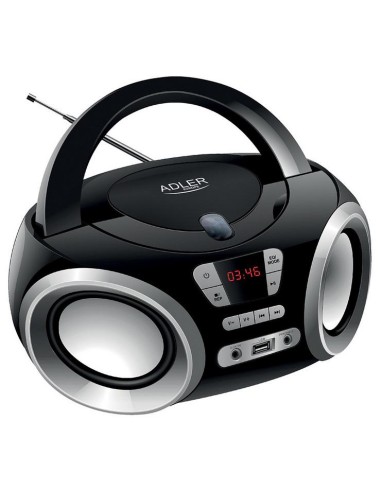 RADIO CD PORTATIL USB/MP3/FM AD1181 ADLER NEGRO