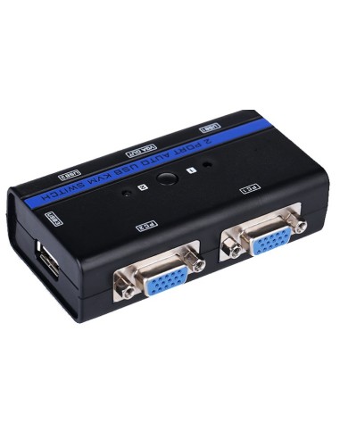 CONMUTADOR KVM MANUAL 2 PUERTOS VGA USB AISENS