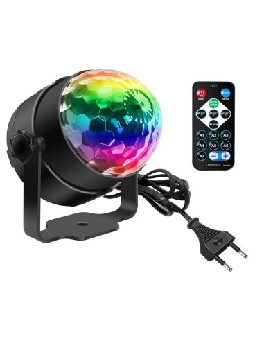 EFECTO FOCO LED RGB 3x3W  BOLA GIRATORIA  SEBRUANC