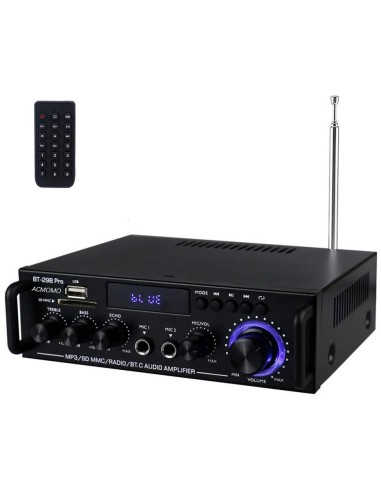 MINI AMPLIFICADOR HI FI BT/FM/USB/MP3 BT-298BT PRO