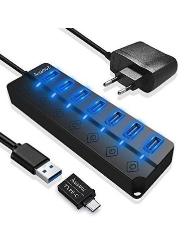 HUB USB 7 PUERTOS USB 3 0 HB17 NEGRO