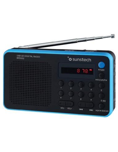 RADIO DIGITAL AM/FM CON USB/SD RPDS32BL SUNSTECH 