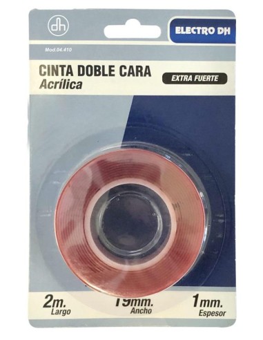 CINTA ADHESIVA DOBLE CARA ACRILICA 19mm x 2m DH