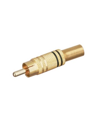 CONECTOR RCA/M METALICO 6mm DORADO C/MUELLE  NG 