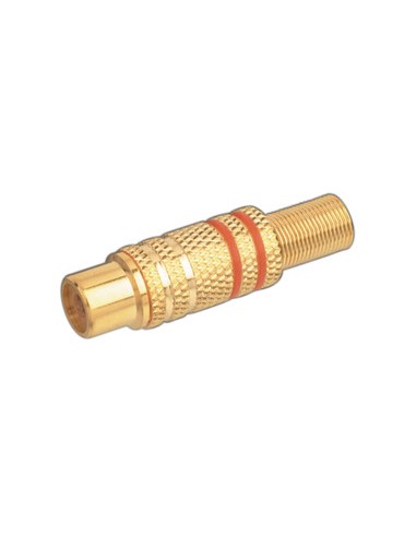 CONECTOR RCA/H METALICO 6mm ROJO