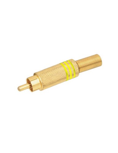 CONECTOR RCA/M METALICO 8mm DORADO C/MUELLE  AM 