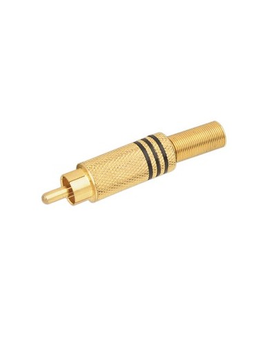 CONECTOR RCA/M METALICO 8mm DORADO C/MUELLE  NG 