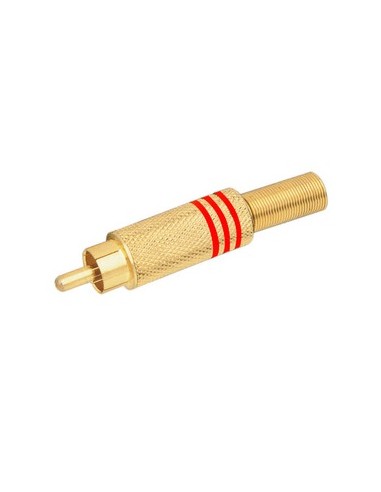 CONECTOR RCA/M METALICO 8mm DORADO C/MUELLE  RO 