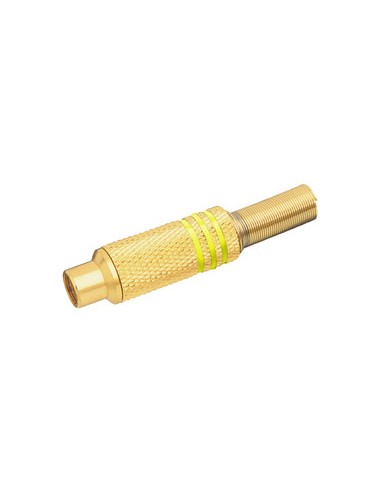 CONECTOR RCA/H METALICO 7mm AMARILLO