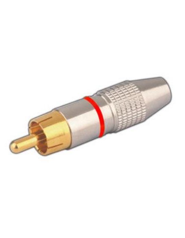 CONECTOR RCA/M METALICO 6mm DORADO ROJO