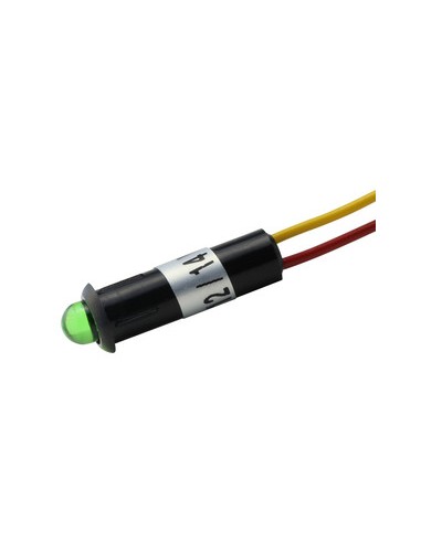 PILOTO LED C/CABLE 12V CC VERDE