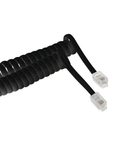 CABLE RIZO TELEFONO 4 HILOS NEGRO  2M 