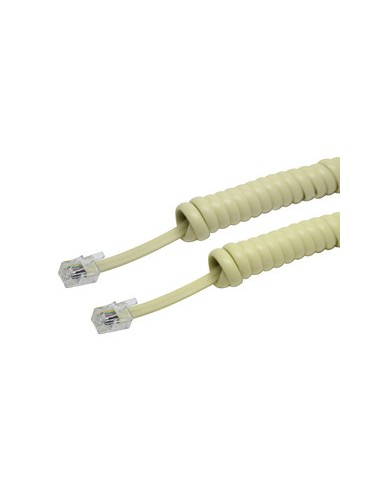 CABLE RIZO TELEFONO 4 HILOS MARFIL  2M 