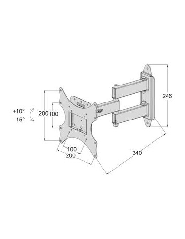 SOPORTE TV EXTENSIBLE DOBLE BRAZO 13  - 37  DH