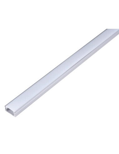 PERFIL ALUMINIO PARA TIRA LED PLANO  2M  BLANCO