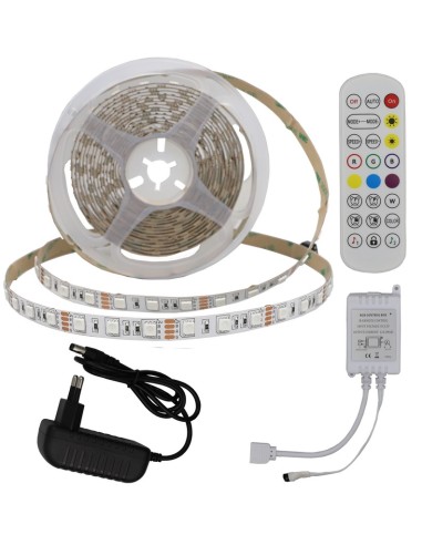 KIT TIRA LED IP20 5050 RGB  5M   ALI CONT OPTONICA