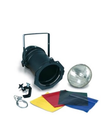 KIT FOCO PAR64 CROMADO  LAMPARA PAR 64  4 FILTROS