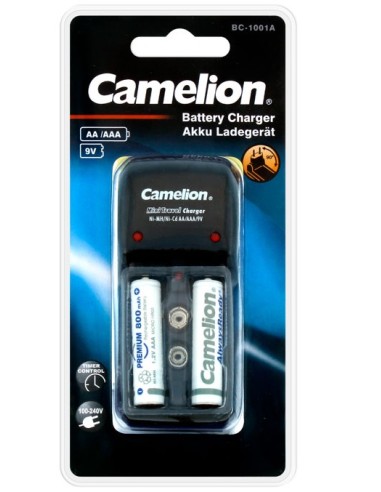 CARGADOR BATERIAS 2xAA/AAA/9V NiCd/NiMh CAMELION