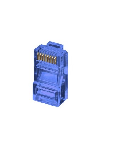 CONECTOR RJ45 C-6 CABLE RIGIDO AZUL