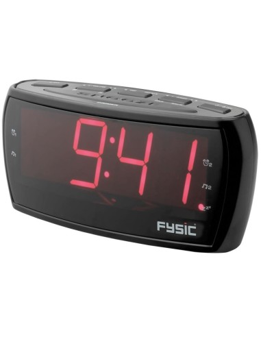 RELOJ DESPERTADOR DIGITAL FM FK450 FYSIC  NEGRO 