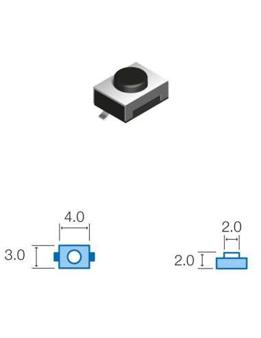 PULSADOR DE MEMBRANA SOLDADURA SMD 3x4mm