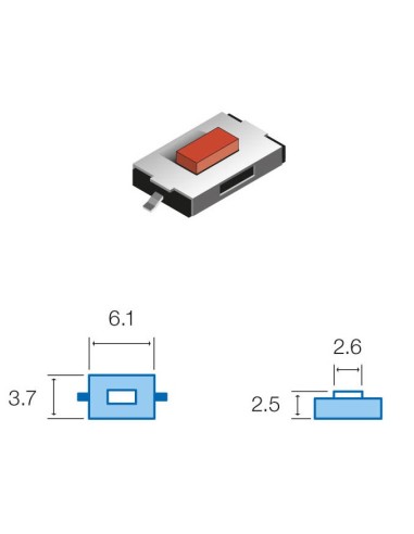 PULSADOR DE MEMBRANA SOLDADURA SMD 3 7x6 1mm