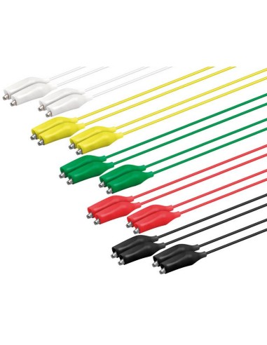 JUEGO 10 CABLES COLORES 35cm PINZAS COCODRILO NIMO