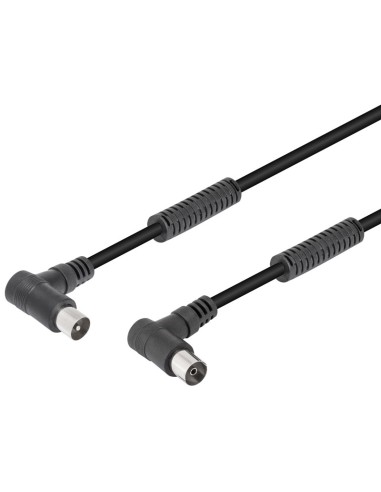 CABLE TV M/H ACODADO NEGRO  1 5M 