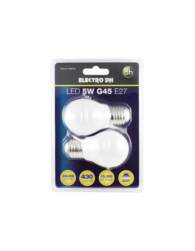 BLISTER 2 BOMBILLAS LED MINI E27 5W CALIDA DH