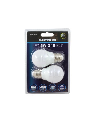 BLISTER 2 BOMBILLAS LED MINI E27 5W FRIO DH