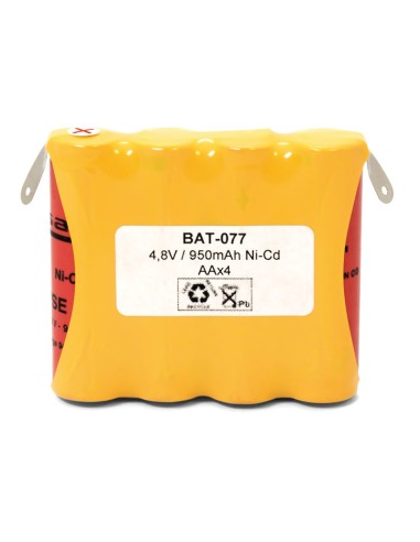 BATERIA RECARGABLE 4XAA 4 8V 950mA NICD SOLDAR