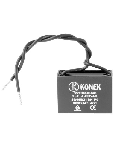 CONDENSADOR ARRANQUE CUADRADO CABLE 2uF 450V KONEK