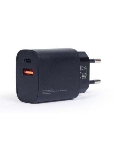 CARGADOR RED USB  A    USB  C  3A GEMBIRD NEGRO