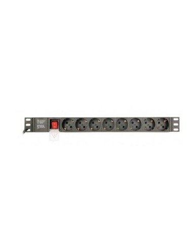 BASE MULTIPLE 8 TOMAS C/INTERRUPTOR RACK ENCHUFE C